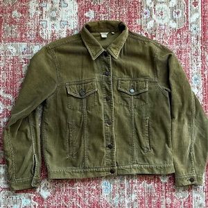 J.Crew army green 100% cotton corduroy jacket.
